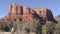 Arizona, Sedona, A zoom in on Castle Rock in Sedona surrounded by desert landscape