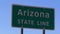 Arizona state line sign