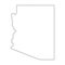 Arizona, state of USA - solid black outline map of country area. Simple flat vector illustration