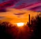 Arizona Sunset a blazing sun settles on the Arizona desert