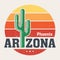 Arizona t-shirt design, print, typography, label with saguaro