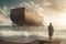 the Ark of Noah, a huge boat, salvation for the continuation of mankind, the chosen one, the way to paradise. God. Bible