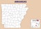 Arkansas Map. Political map of Arkansas in Outline