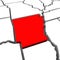 Arkansas Red Abstract 3D State Map United States America
