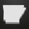 Arkansas State map in gray on a black background 3d