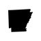 Arkansas - US state. Territory in black color. Vector illustration. EPS 10