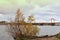 Arkhangelsk. Autumn day on the Bank of the Northern Dvina river