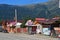 Arkhyz, Russia, Karachay-Cherkessia, September, 12, 2018. Central street in the village of Arkhyz