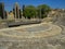 Arles Roman theatre, UNESCO World Heritage Site, with sunlight and blue sky