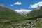 Arlhoehe - A panoramic view on a glacier in high Alps