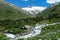 Arlhoehe - A panoramic view on a glacier in high Alps