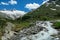 Arlhoehe - A panoramic view on a glacier in high Alps