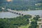 Arlington Memorial Bridge aerial view in Washington DC, USA