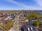 Arlington town center aerial view, Massachusetts, USA