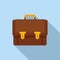 Arm briefcase icon flat vector. Work bag