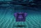Arm chair floats above bottom of sea