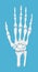 Arm, hand icon of radiography and x-ray concept vector. Phalanges of hand.