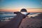 Arm Holding Glass Ball Perspective Beach Sunset Orb Beautiful Abstract Landscape Crystal