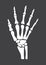 Arm icon of radiography and x-ray concept vector for landing page. Trauma, pain, osteoporosis