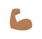 Arm muscle. Emoji of strong bicep. Emoticon of strength in hand. Icon of power of protein for man. Flex muscle of arm. Exercise in