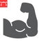 Arm muscle glyph icon, fitness and bodybuilder, biceps sign vector graphics, editable stroke solid icon, eps 10.