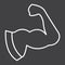 Arm Muscle line icon, fitness and sport, biceps