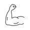 Arm muscle line icon, strenght symbol for your design