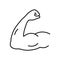 Arm muscle line icon, strenght symbol for your design