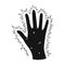 The arm of the patient with diabetes.Hand with eczema from diabetes.Diabetes single icon in black style vector symbol