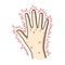 The arm of the patient with diabetes.Hand with eczema from diabetes.Diabetes single icon in cartoon style vector symbol