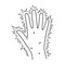 The arm of the patient with diabetes.Hand with eczema from diabetes.Diabetes single icon in outline style vector symbol