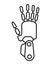 Arm prosthetics symbol for web design, app. Orthopaedic rehabilitation icon