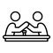 Arm wrestle sport icon, outline style