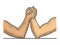Arm wrestler hands sketch vector illustration