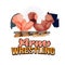 Arm wrestling, arm fight sport with logotype for header design - vector illustration