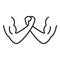 Arm wrestling handshake icon, outline style