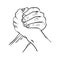 arm wrestling illustration. hand drawn and logo vector