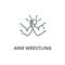 Arm wrestling line icon, vector. Arm wrestling outline sign, concept symbol, flat illustration