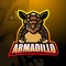 Armadillo mascot esport logo design