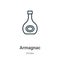 Armagnac outline vector icon. Thin line black armagnac icon, flat vector simple element illustration from editable drinks concept