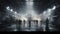 Armament factory with people motion blur view long exposure, created with Generative AI technology
