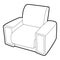 Armchair icon, isometric 3d style