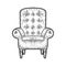 armchair line art sketch vector illustration