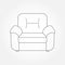 Armchair line icon. Furniture outline icons for living room. Vector illustration of modern armchair