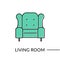 Armchair living room furniture line icon