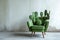 Armchair made of cactuses. Uncomfortable situation, hemorrhoids concept. You are not welcome. Cactus leather, sustainable vegan