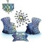 Armchair mirror art deco blue mask