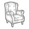 Armchair sketch vector illustration