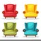 Armchair soft colorful homemade, set 2