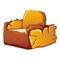 Armchair tree stump icon, cartoon style